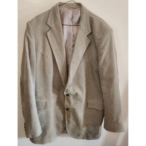 Vintage Men's Sheplers Western Corduroy Blazer Jacket Tan Size 46L Brown Buttons